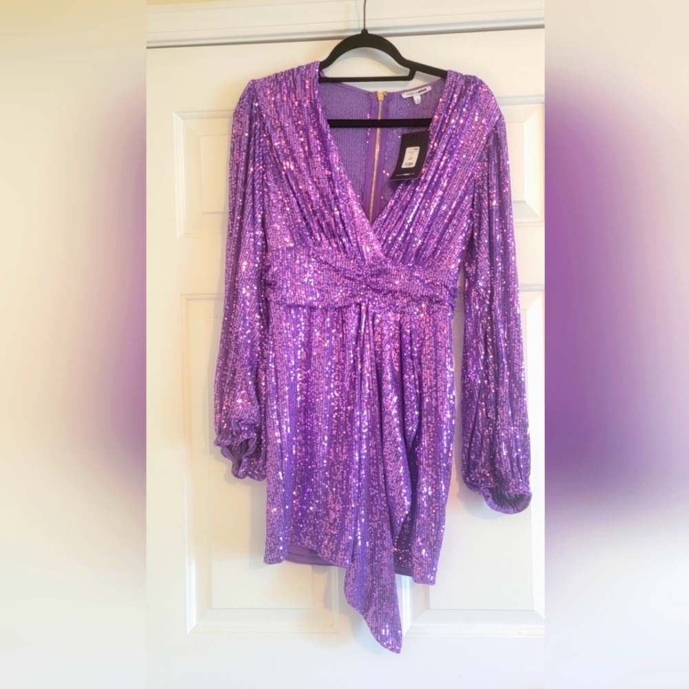 Purple Sequins Mini dress from Fashion Nova; Large